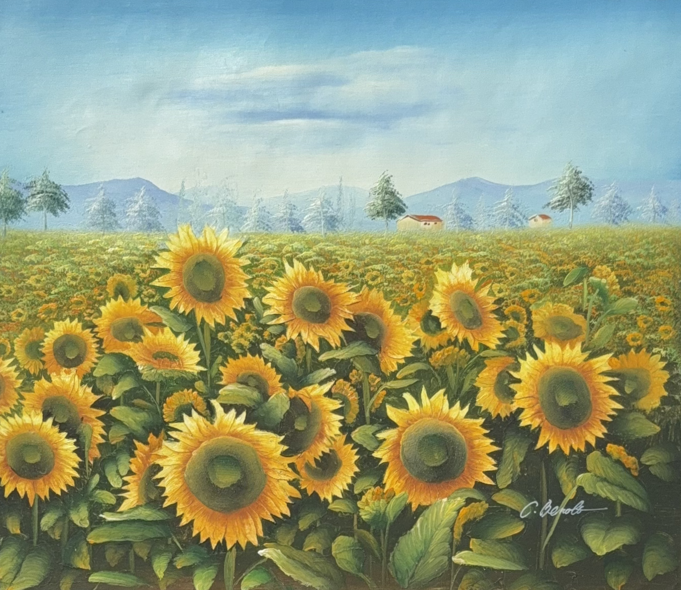 Sonnenblumenfeld im Sommer