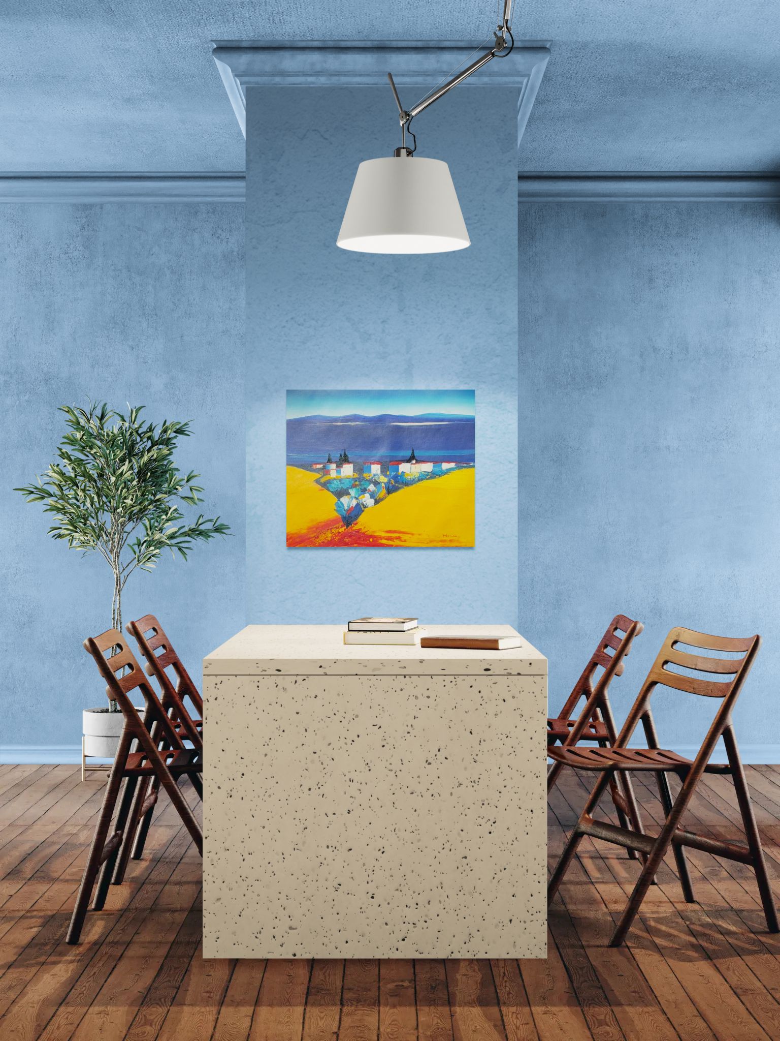 Dorf am goldenen Hang