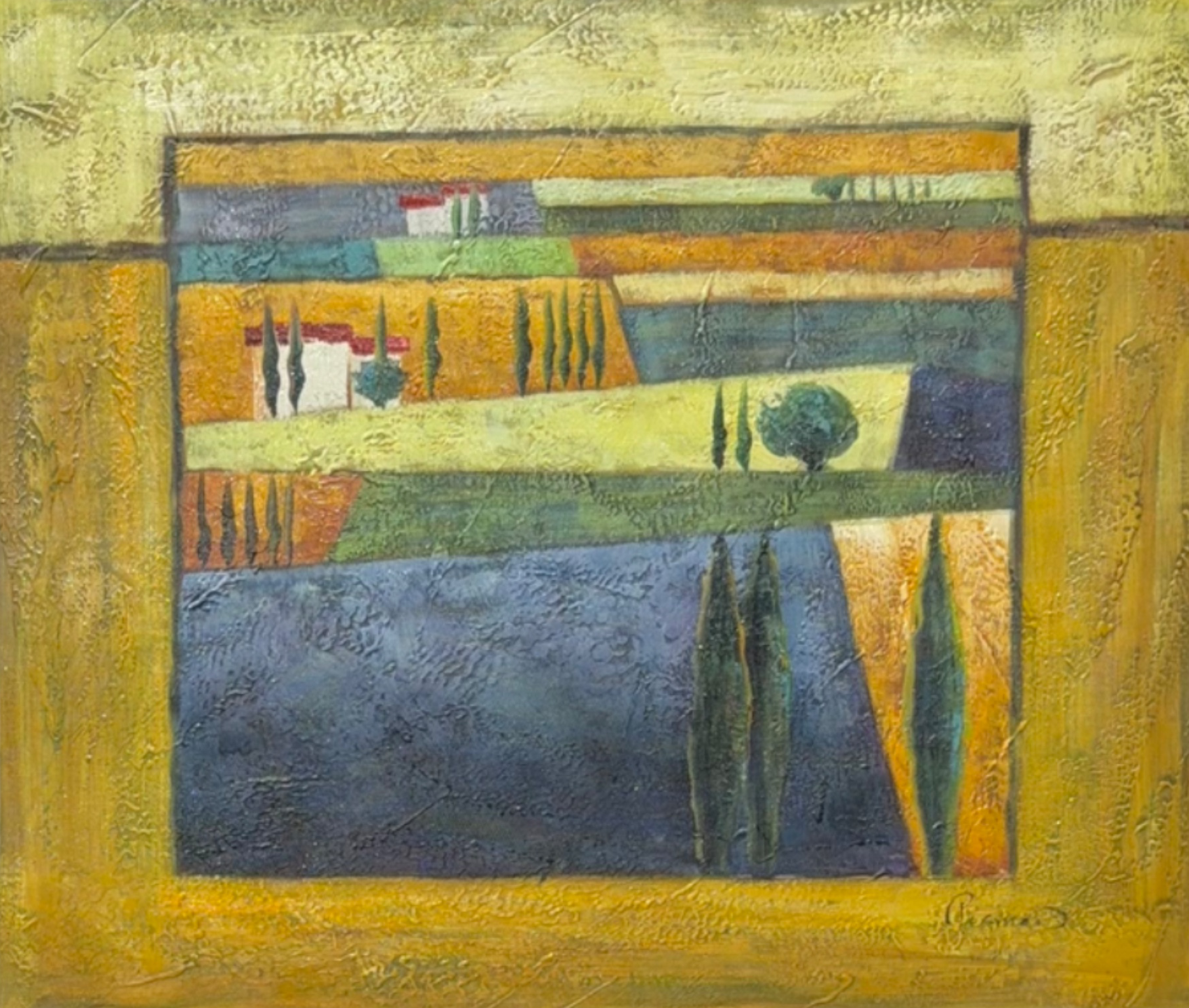 Landschaft im Goldrahmen