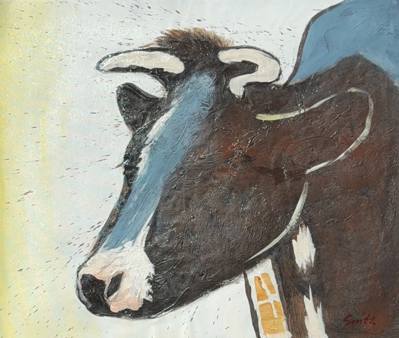 Blaue Kuh im Morgenlicht